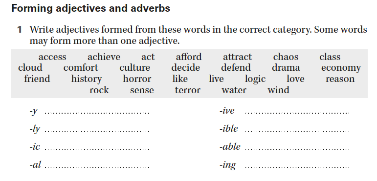 Write adjective. Forms of adjectives. Write the adjectives ответы. Form adverbs from these adjectives.